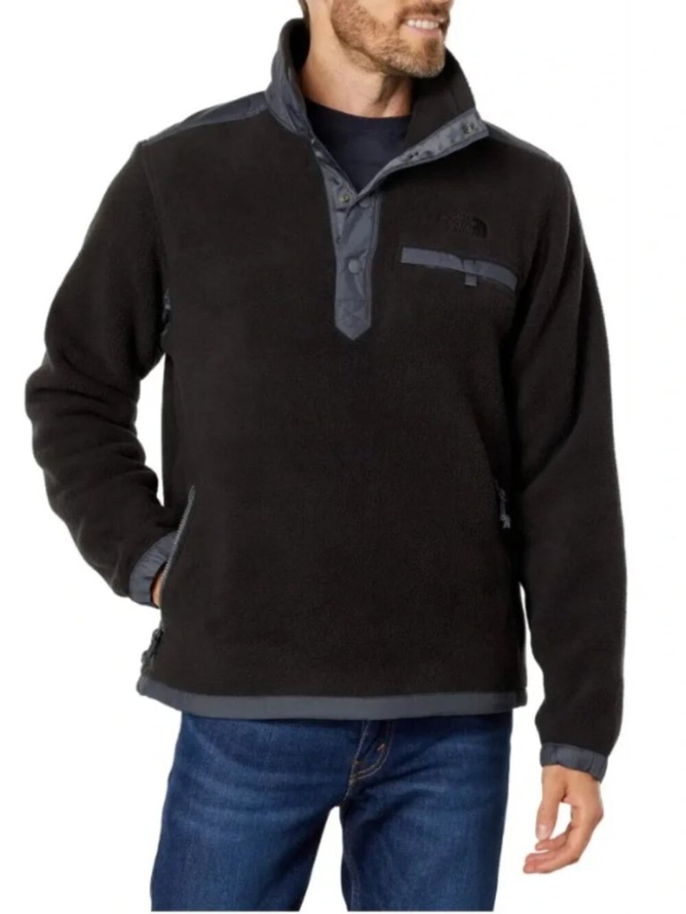 NWT The North Face Royal Arch 1/4 Snap Pullover in Black Fleece, Size XXL, $159